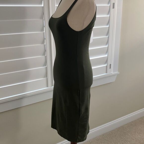 Zara jersey body con midi dress sz M green NWT - Picture 5 of 9